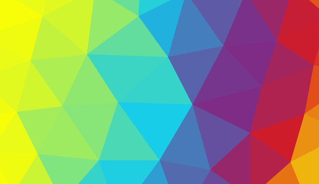 Rainbow polygons background image, vector illustration.