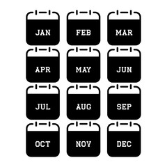 Month calendar flat icon on white background