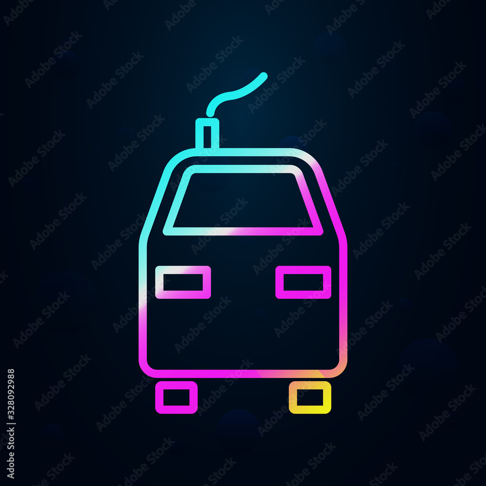 Poster train front view in nolan style icon. simple thin line, outline vector of cargo logistic icons for u