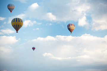 Group of air balloons flying in the sky