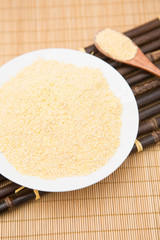 Cornmeal on the plate,