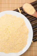 Cornmeal on the plate,