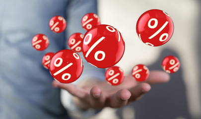 Discount and commission concept 3d