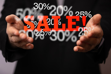 Discount and commission concept 3d