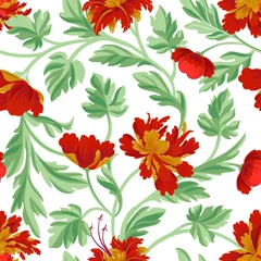  Floral pattern. Flower seamless background. Flourish ornamental garden wallpaper © Terriana