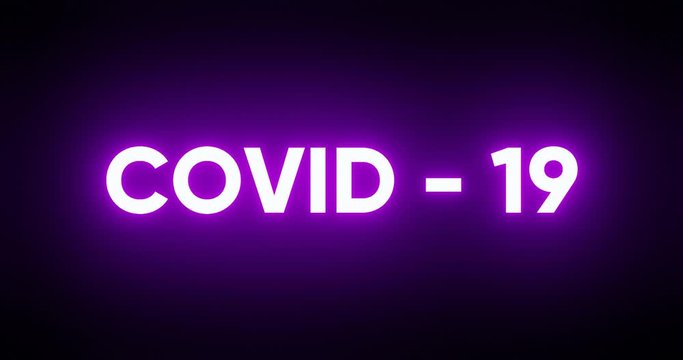 COVID-19 - Animation in Neonfarben mit Glitch-effekt, 4K animierte Bewegungsgrafik für Nachrichten / Informationen für TV & WEB