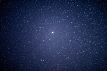 The stars and the milky way in the dark sky at night are very beautiful.