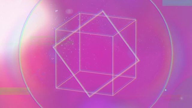 Animation of rotating geometric shapes