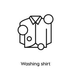 washing shirt vector line icon. Simple element illustration. washing shirt icon for your design.