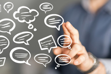 speech bubbles. People Chatting. Vector illustration of a communication concept, relating to feedback