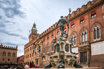 Fototapeta na wymiar Fountain of Neptune, Bologna, Italy
