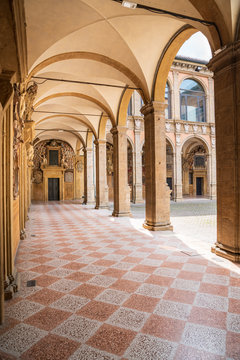 Ancient University of Medicine, Archiginnasio, Library, Bologna, Italy