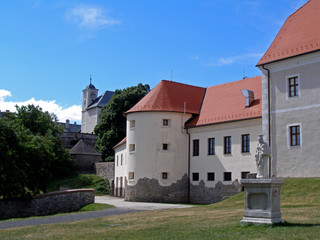 Fototapeta na wymiar Cerveny Kamen Castle - Redstone Castle, 13th-century castle in southwestern Slovakia.