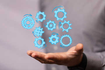 Gear With Success Concept digital.