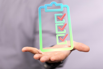 Touching Check List on Visual Screen.