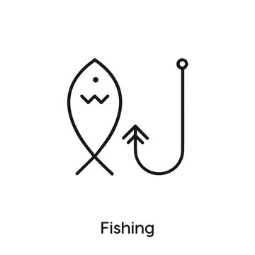 fishing vector line icon. Simple element illustration. fishing icon for your design.