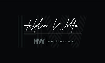 Fototapeta premium logo of h and w in signature shape