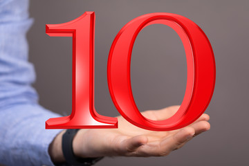 10 years anniversary celebration logotype with elegant celebration.