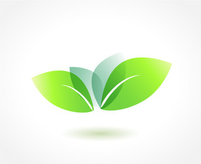 Leaf icon, green leaves element. Vector