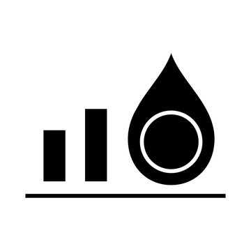 Oil price trends black icon, concept illustration, vector flat symbol, glyph sign.