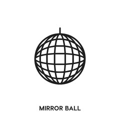 mirror ball vector line icon. Simple element illustration. rolling icon for your design.
