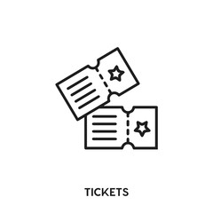 tickets vector line icon. Simple element illustration. tickets icon for your design.