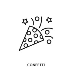 confetti vector line icon. Simple element illustration. confetti icon for your design.