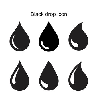 Black drop icon template black color editable. Black drop icon symbol Flat vector illustration for graphic and web design.