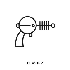 blaster vector line icon. Simple element illustration. blaster icon for your design.