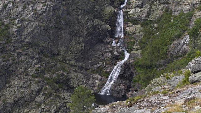 Fisgas de Ermelo waterfall view from viewpoint in Mondim de Basto, most beautiful in Portugal