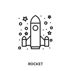 Obraz na płótnie Canvas rocket vector line icon. Simple element illustration. rocket icon for your design.