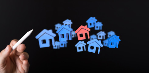 Real Estate Agent house hand concept.