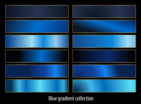 Metallic gold gradients set collection