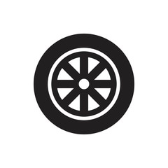 Tire Wheel icon template black color editable. Tire Wheel icon symbol Flat vector illustration for graphic and web design.