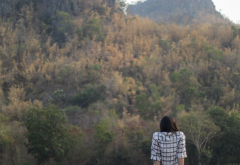 Naklejka premium man in the forest