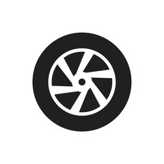 Obraz premium Tire Wheel icon template black color editable. Tire Wheel icon symbol Flat vector illustration for graphic and web design.