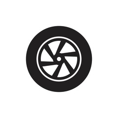 Obraz premium Tire Wheel icon template black color editable. Tire Wheel icon symbol Flat vector illustration for graphic and web design.