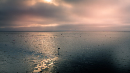 Sunset light at Walwis Bay,Namibia