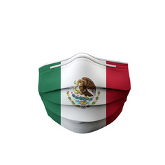 Mexico flag protective medical mask. 3D Rendering