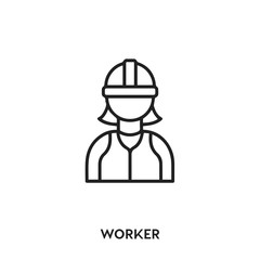 worker vector line icon. Simple element illustration. worker icon for your design.
