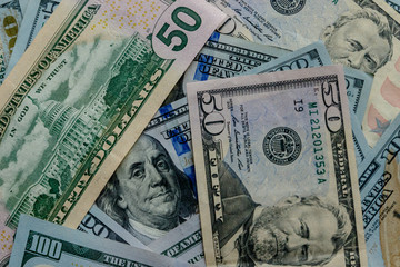 Background with money american dollar bills. Business concept