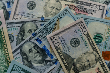 Background with money american dollar bills. Business concept