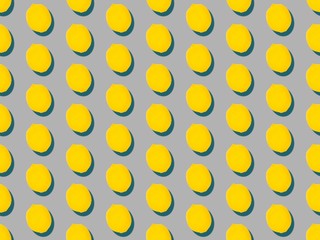  juicy citrus and  lemon on a seamless spring pattern.
