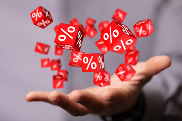 Discount and commission concept 3d