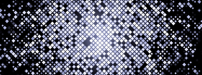 Abstract illustration with small squares and pixels.