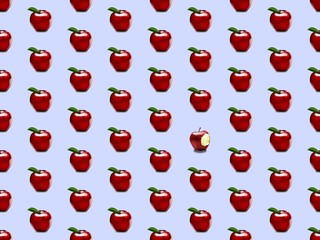 apple and  fruit on a seamless spring pattern.
