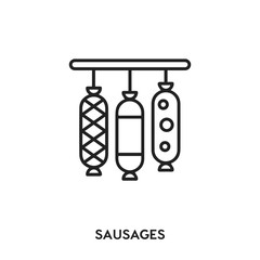 sausages vector line icon. Simple element illustration. sausages icon for your design. Can be used for web and mobile.