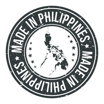 Made in Philippines Map. Quality Original Stamp Design Vector Art.
