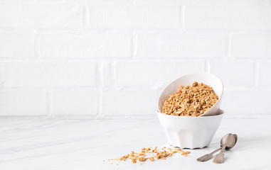 Granola, muesli . Breakfast, snack.Concept of healthy