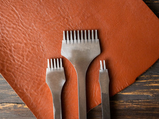 Production of genuine leather. Instruments. Genuine leather design. Metal fittings. Clothing...